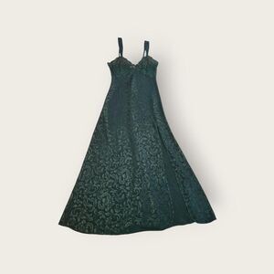 VTG 90s Victoria's Secret green floral print lace bodice empire waist maxi dress